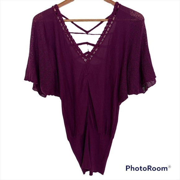 Free People Knit Crochet Top, Size Small - Picture 1 of 10